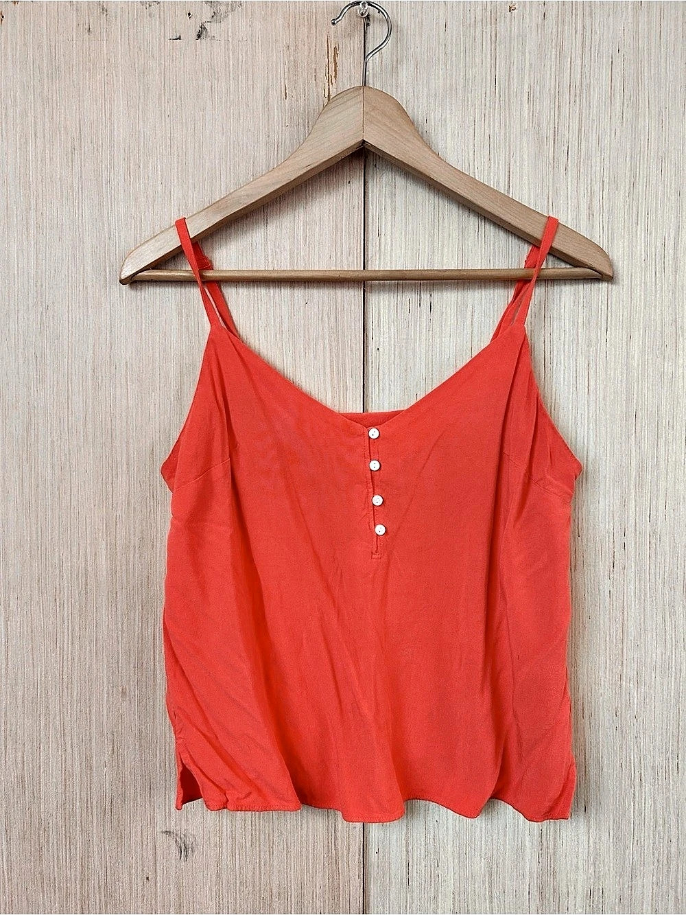 Old Navy Button-Front Cami Tank Top Camisole Red-Orange Small